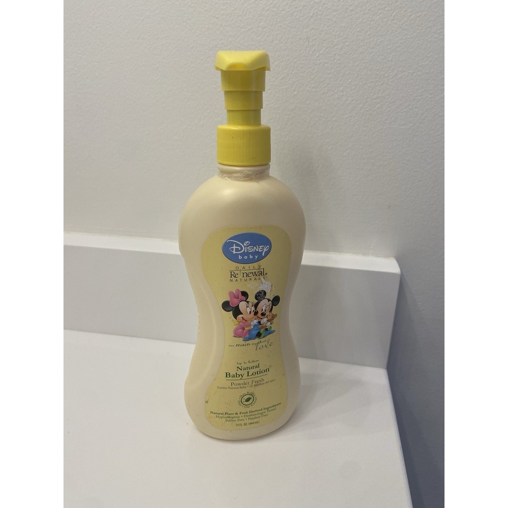 RARE Disney Baby Daily Renewal Naturals Baby Lotion Powder Fresh 15 Oz Vintage
